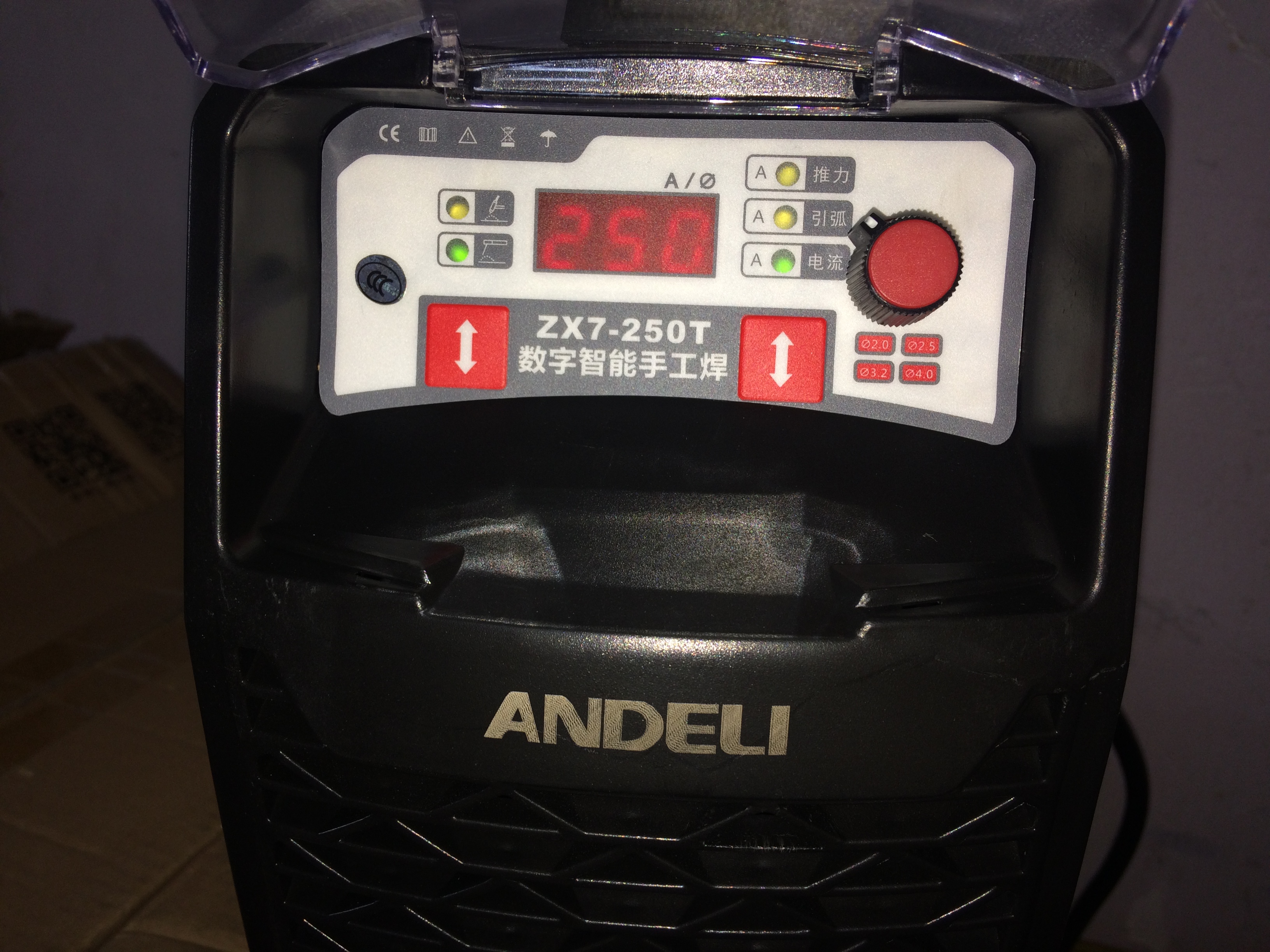 máy hàn que điện tử zx7-250T ANDELI (dây1.6  5m+kìm 500a+kẹp mát)