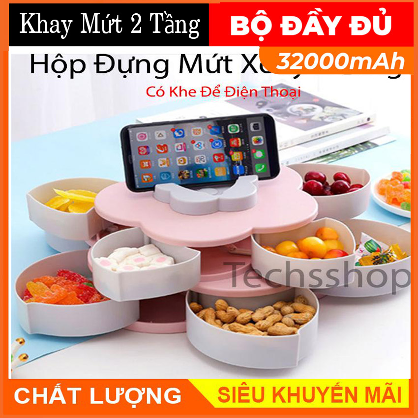 Khay đựng mứt 2 tầng
