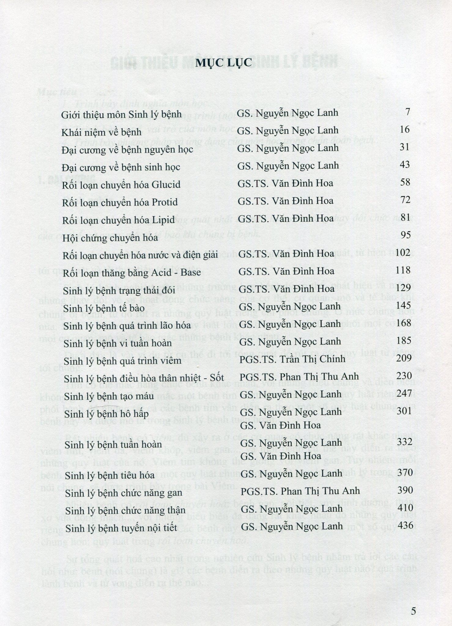 Sách - Sinh lý bệnh học