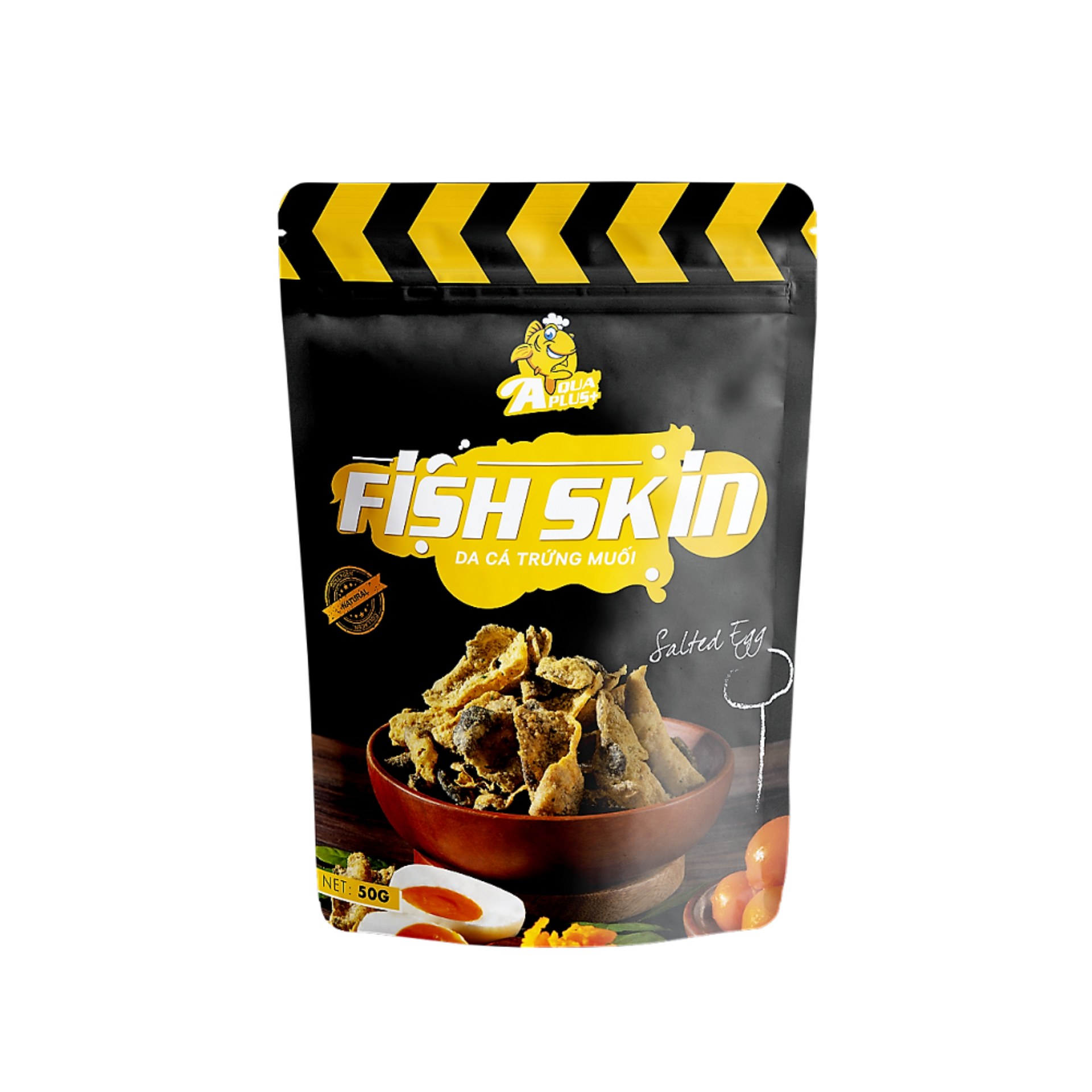 [HCM]Snack Da cá Basa lắc Trứng muối AQUAPLUS 50g