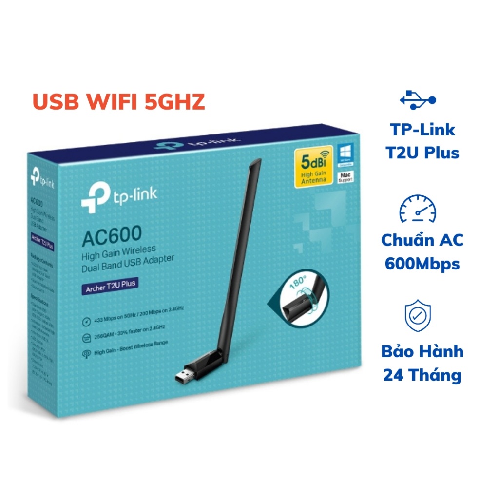 Usb Wifi TP-Link chuẩn AC600 Mbps 5Ghz thu sóng Wifi băng tần kép Gigabit