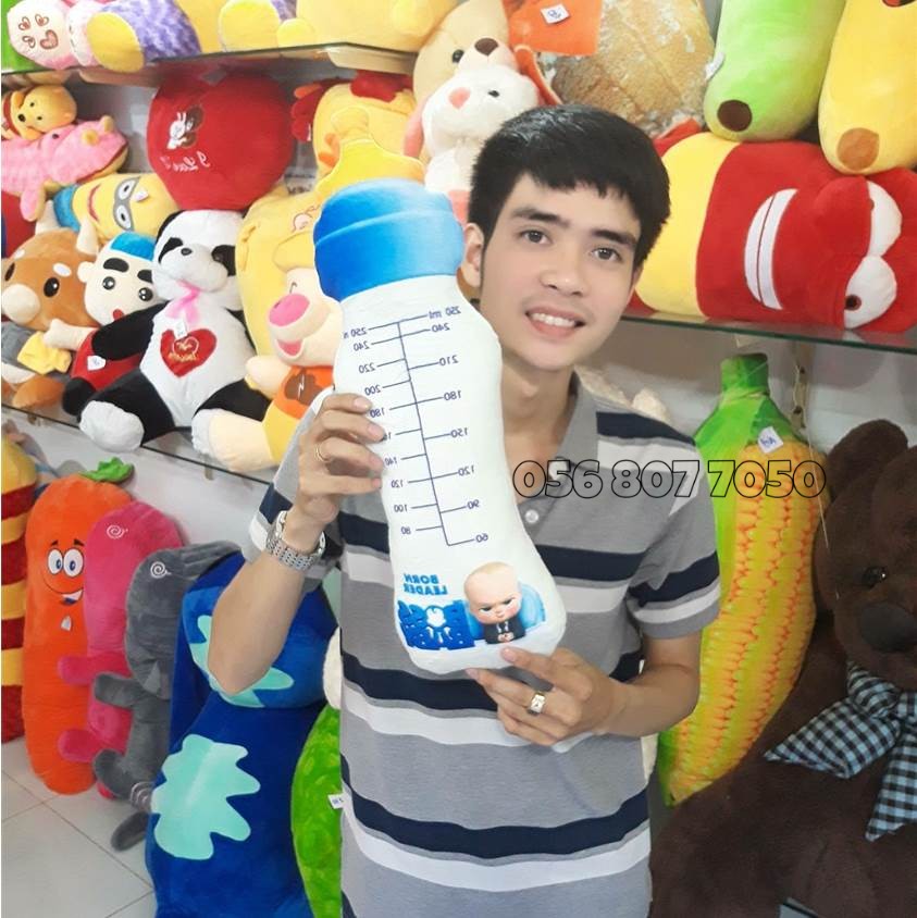GỐI ÔM BÌNH SỮA PHIM NHÓC TRÙM (50cm) CHO BÉ 1 TUỔI