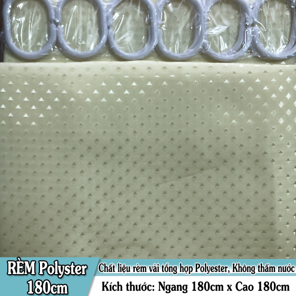 Rèm phòng tắm / rèm cửa sổ xanh biển nhạt bi bóng 180cm x 180cm loại 1