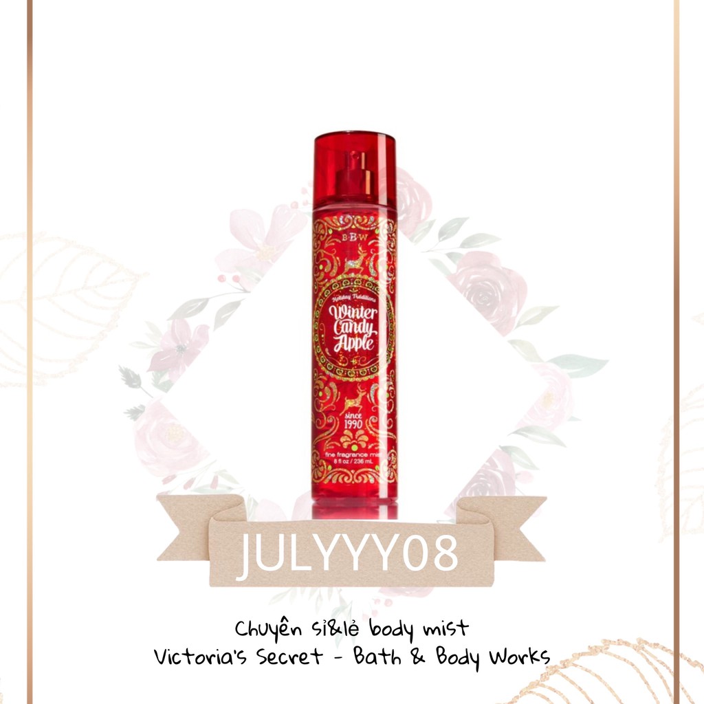 Xịt thơm Bath & Body Works Fine Fragrance Mist hương Winter Candy Apple 30ml/50ml/100ml +jɥȽÿ08+