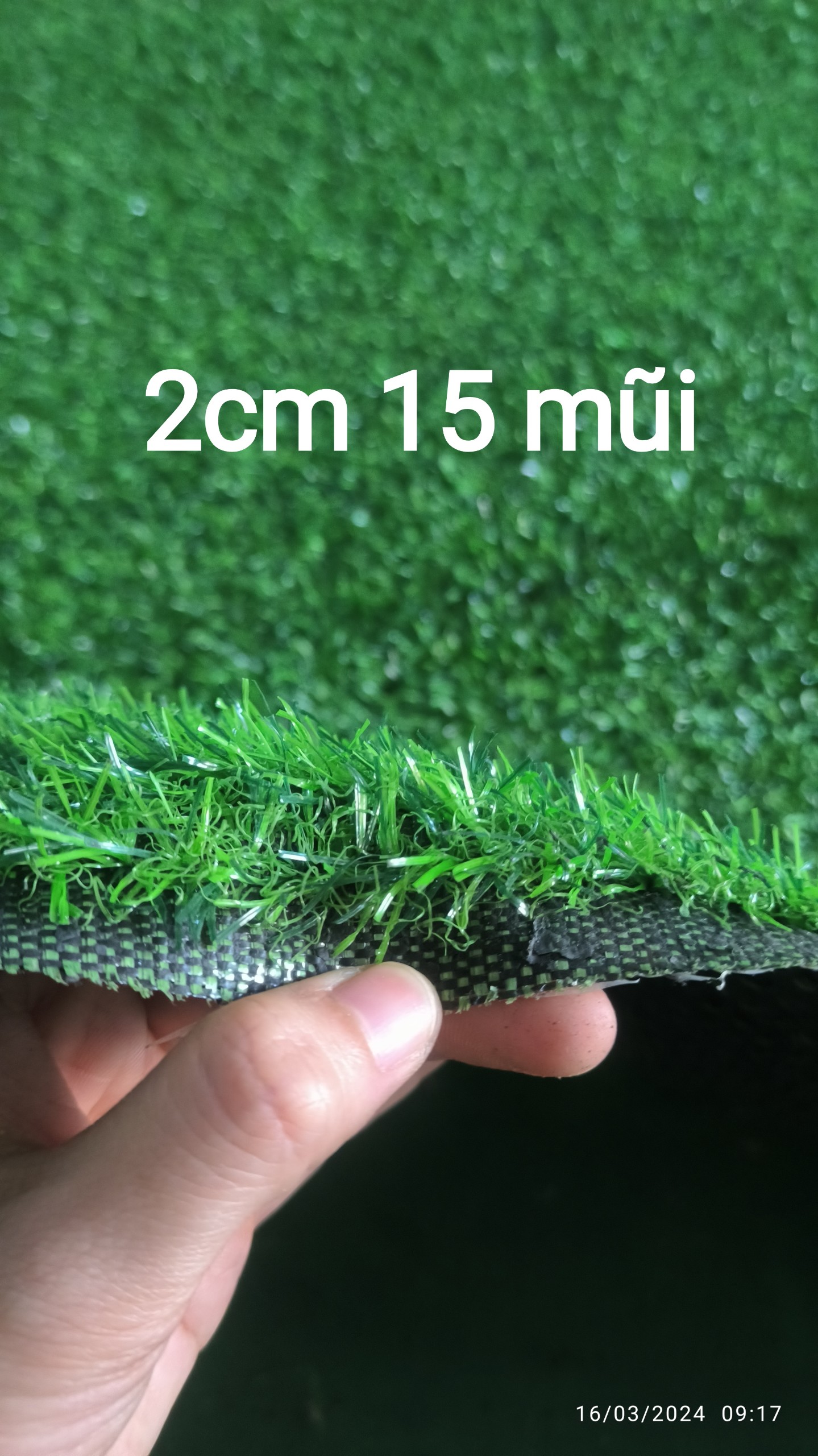 (lẻ size) Thảm cỏ nhân tạo 2cm đế dày (loại 2cm 15 mũi, quý khách đọc kỹ mô tả)