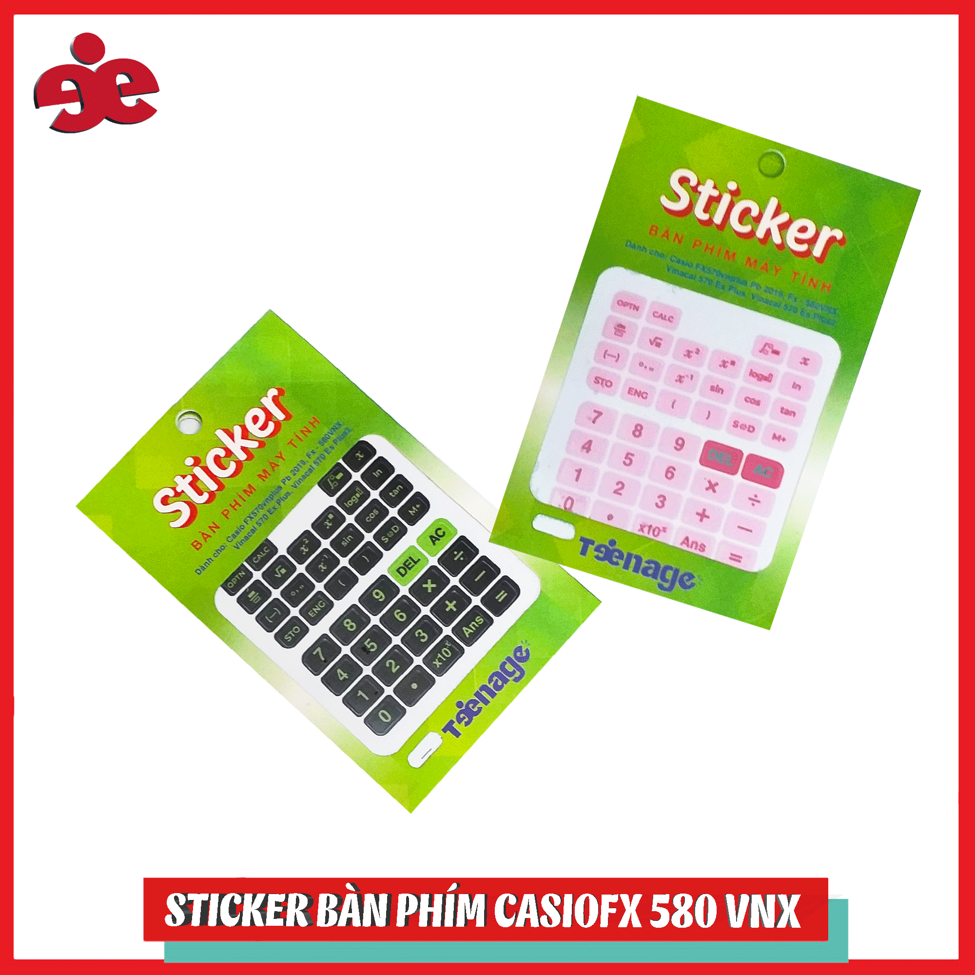 Bộ 2 sticker bàn phím CasioFx 580 VNX