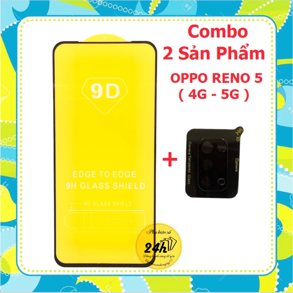 OPPO Reno 6 Reno 5 4G 5G - Combo Kính cường lực Full màn hình + Cụm bảo vệ liền kính cường lực camera loại xịn cho reno 5