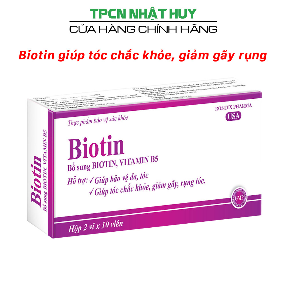 Biotin Mediphar USA (Vitamin H B5) Viên uống giúp làm đẹp da tóc móng