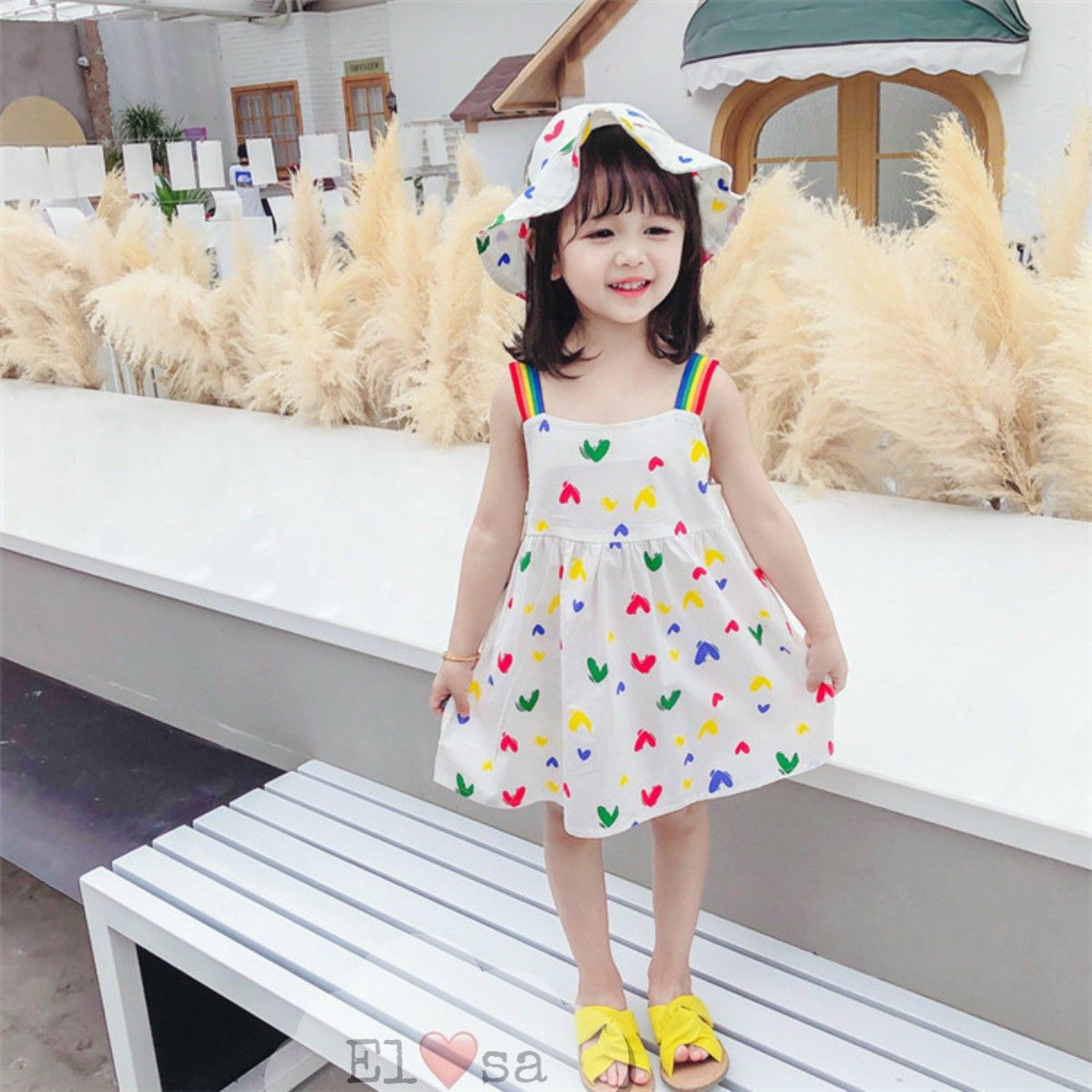 [HCM]set áo đầm và nón cho bé