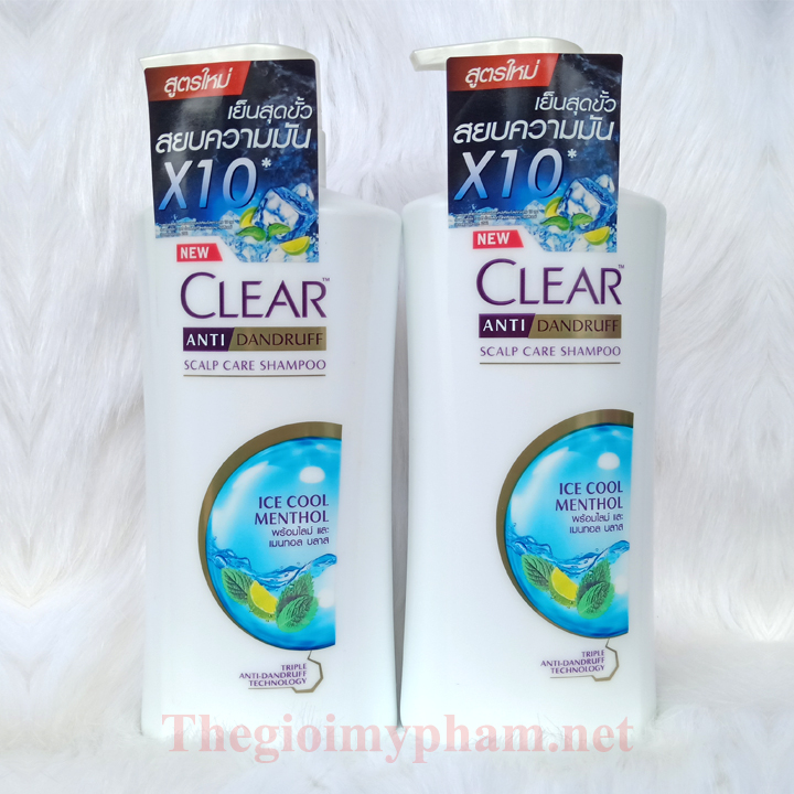 Combo 2 Chai Dầu Gội Clear Bạc Hà 390g Thái Lan