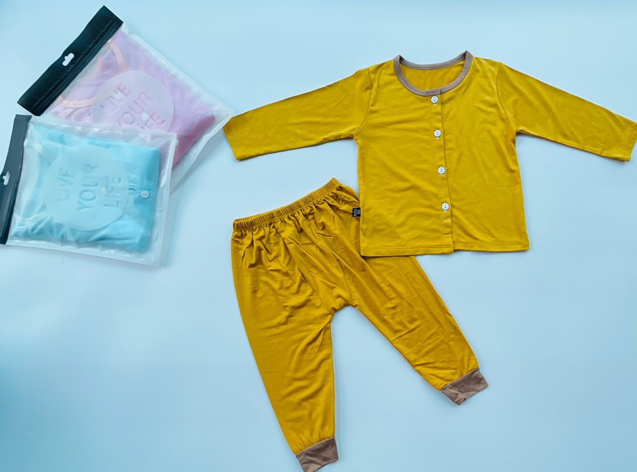 Bộ Minkymom Dài Tay Chất Thun Lạnh Cài Nút