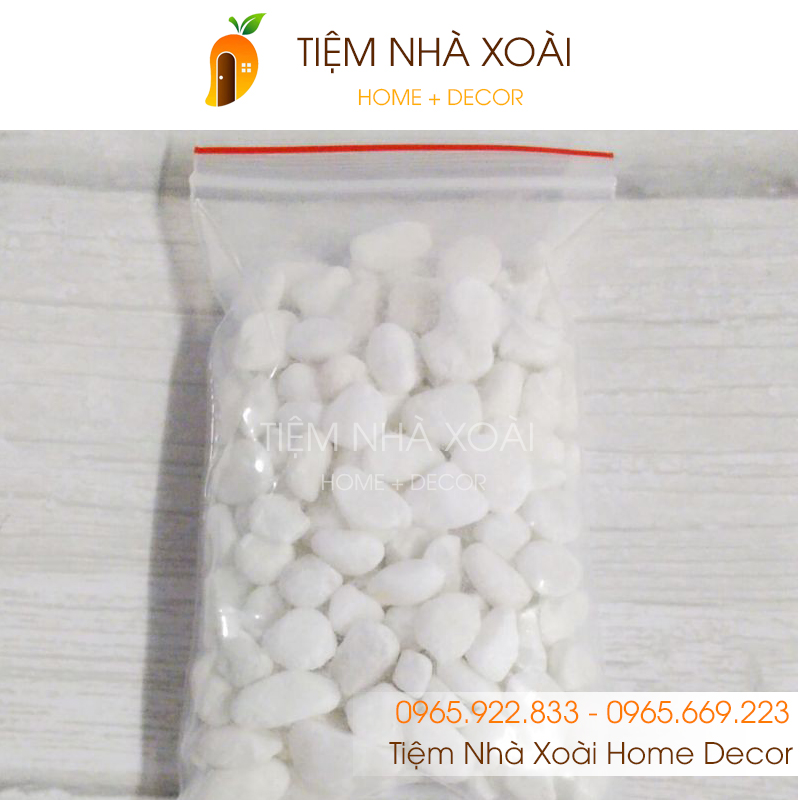 Sỏi Trắng Trang Trí (cỡ trung) chậu cây, lọ hoa, bể cá cảnh