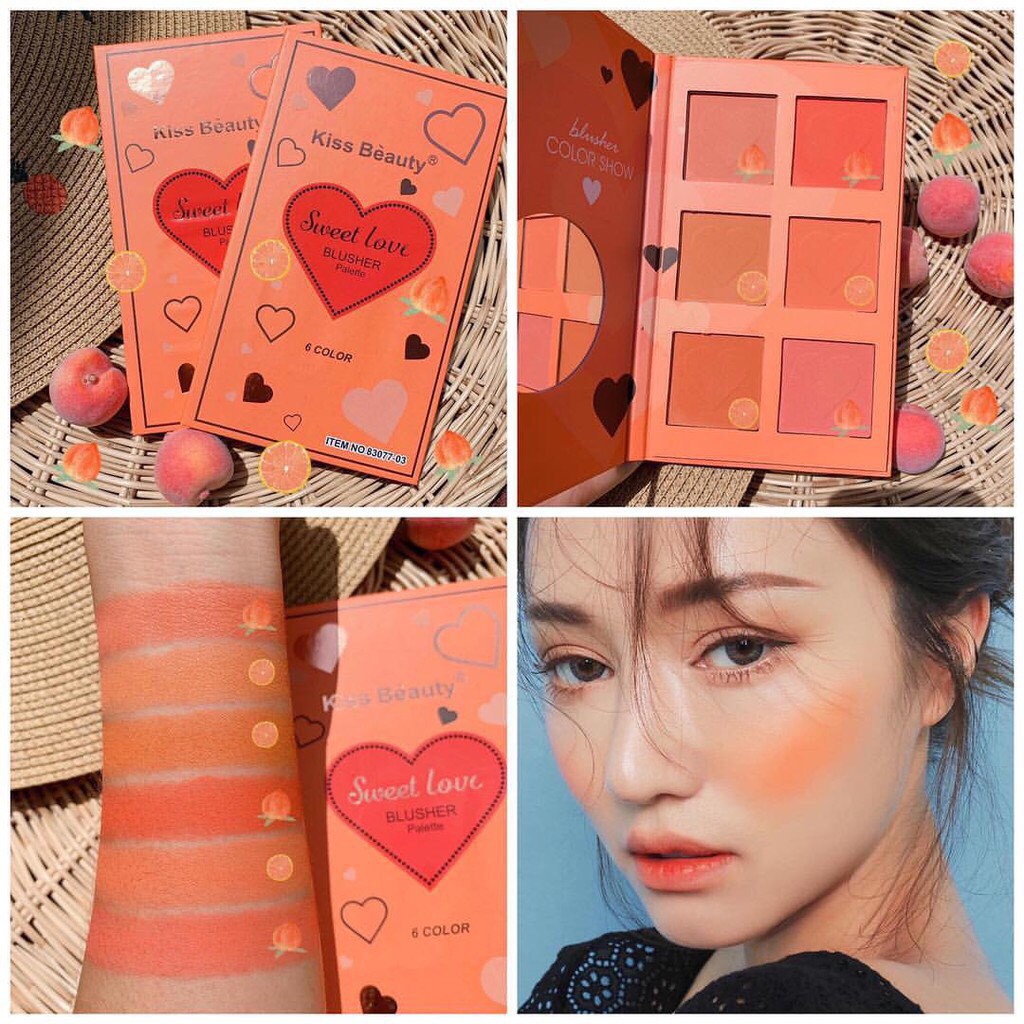Má hồng 6 ô Kiss Beauty