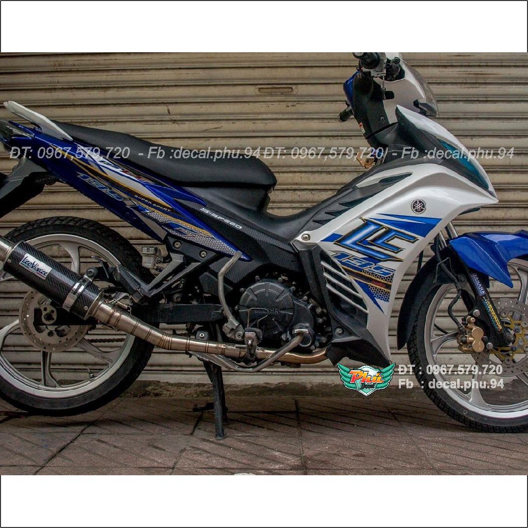 Tem rời Exciter 135 Lc xanh trắng