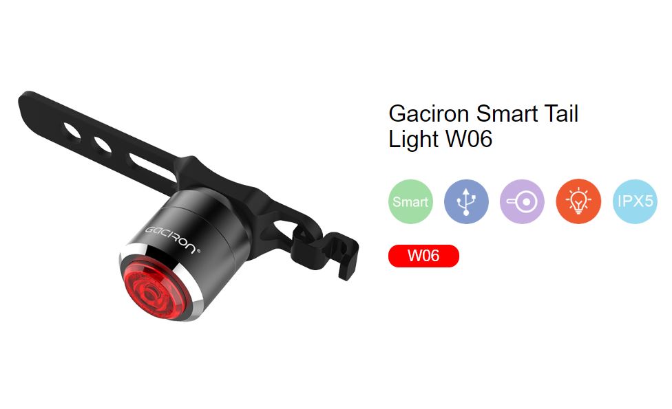 Đèn hậu xe đạp thông minh Gaciron W06