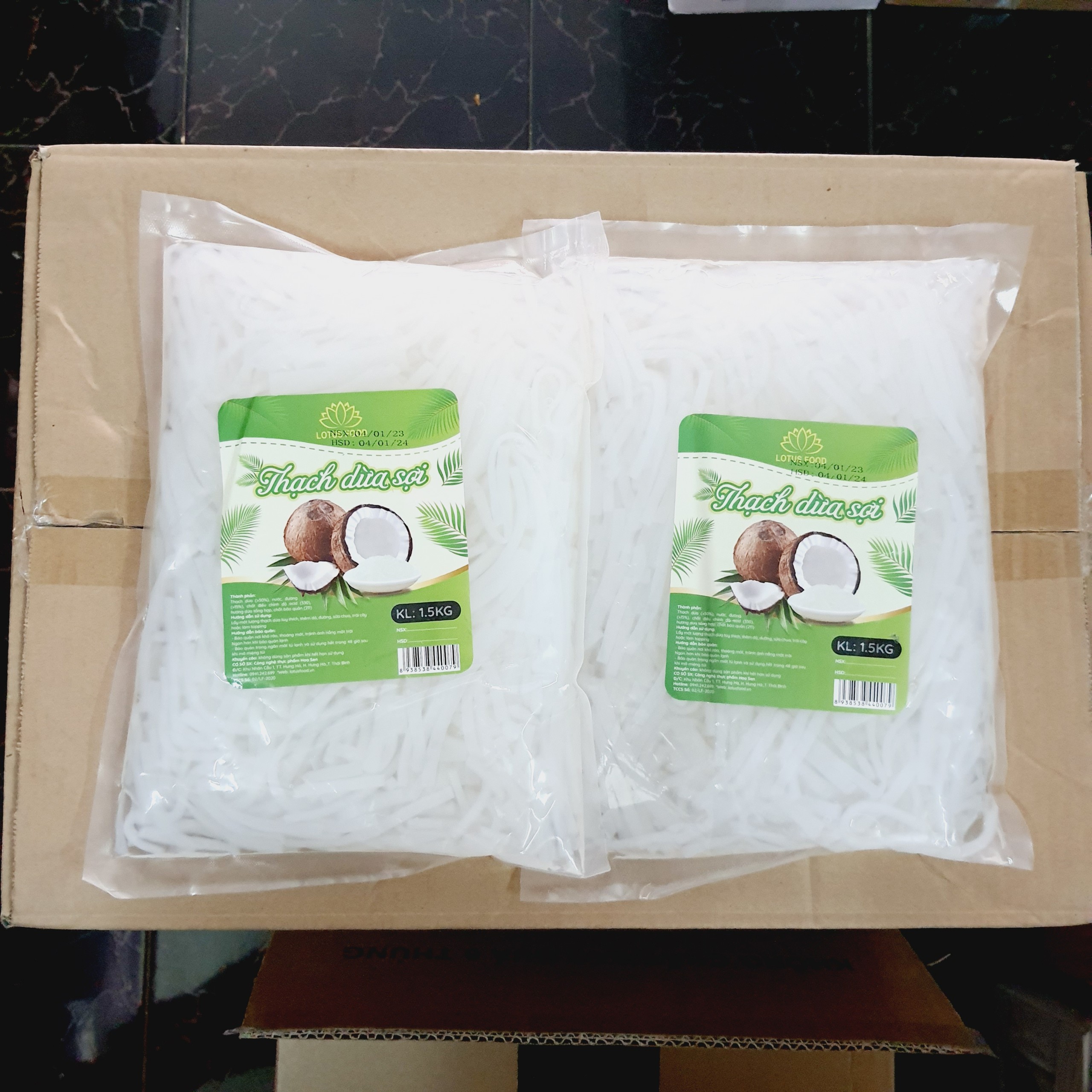 Thạch dừa sợi Lotus Food bịch 1.5kg