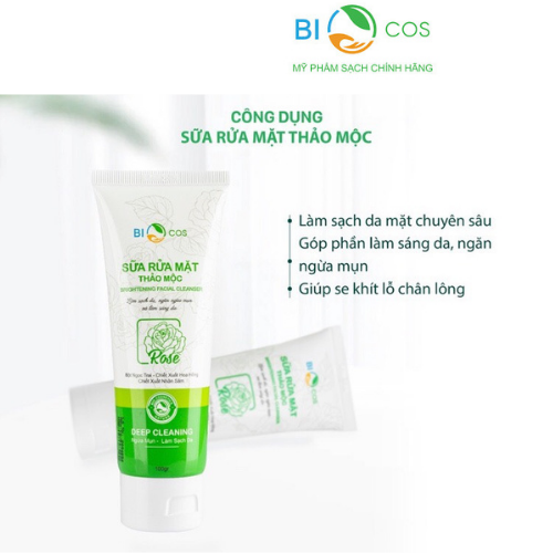 Sữa Rửa Mặt Ngừa Mụn,Sáng Da BIOCOS 120gr.