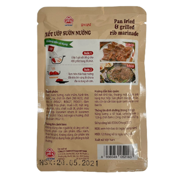 Xốt Ướp Sườn Nướng Ottogi 80gr - Giao Siêu Tốc HCM