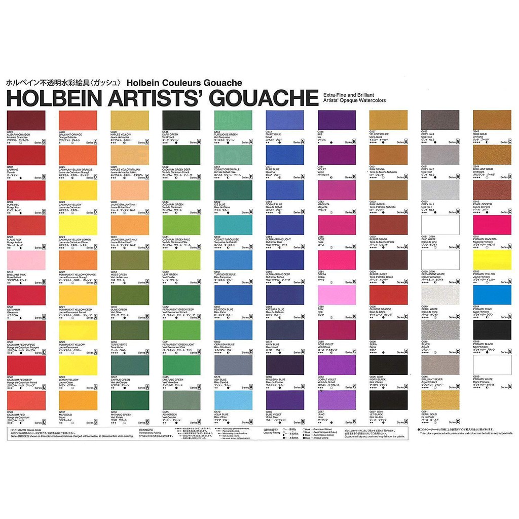 Màu Holbein Artists Gouache - theo bộ