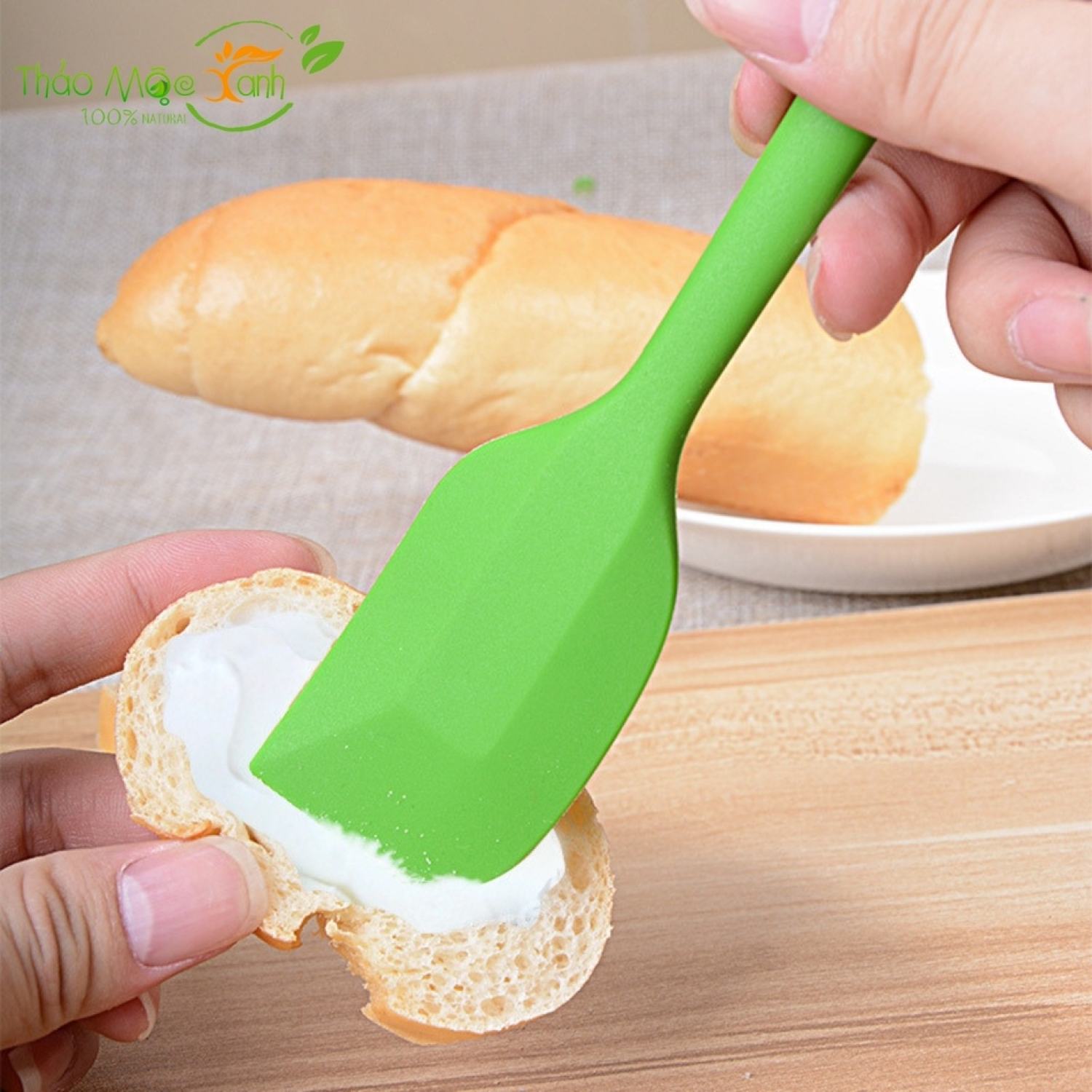 Phới trộn bột, phới dẹt silicon , muôi lật thức ăn đúc liền 28cm