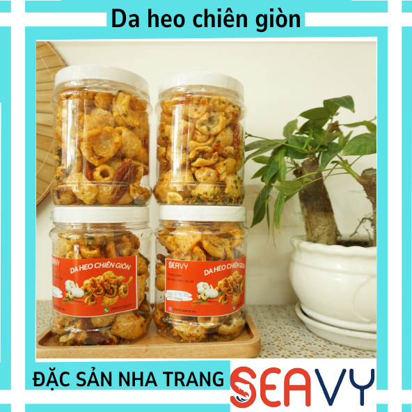 🐖🍗 Da heo chiên giòn cay cay mặn mặn giòn tan, hũ 220g - Seavy 🐖🍗