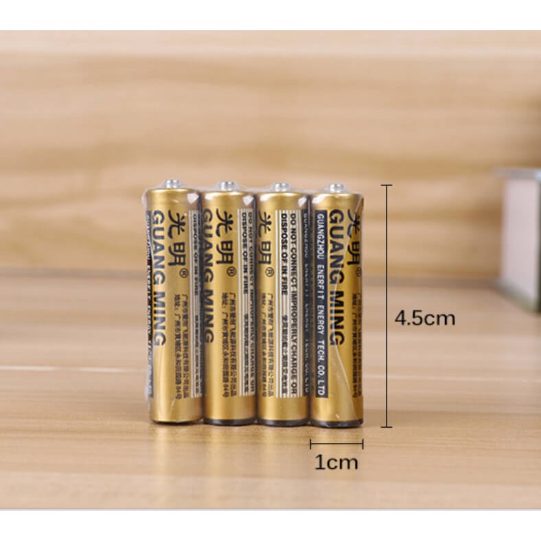 Pin 3A GUANG MING Pin Điều Khiển Vỉ 4 Viên Pin AAA