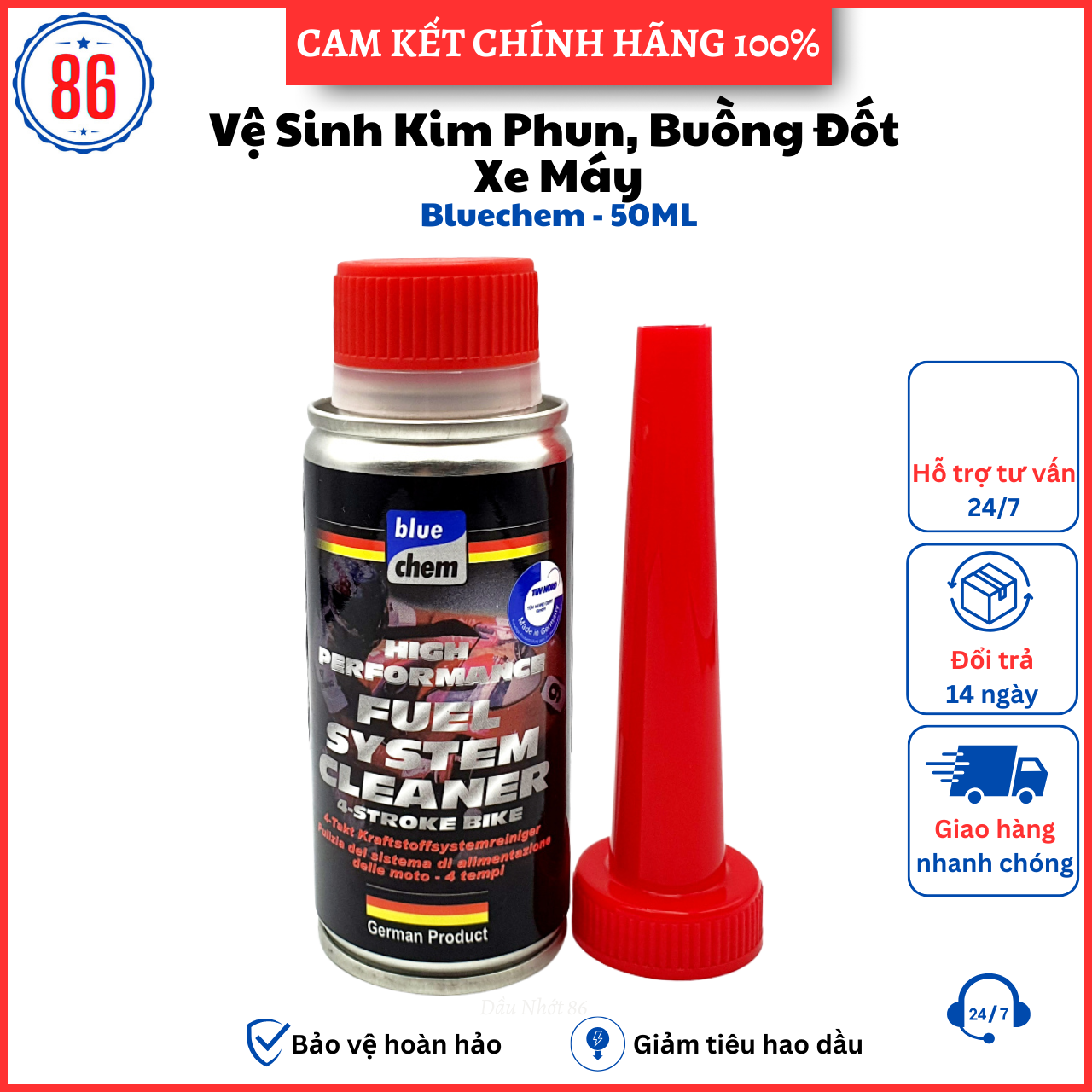 Bluechem Cacbon Cleaner 50Ml, vệ sinh kim phun - sản xuất tại Đức