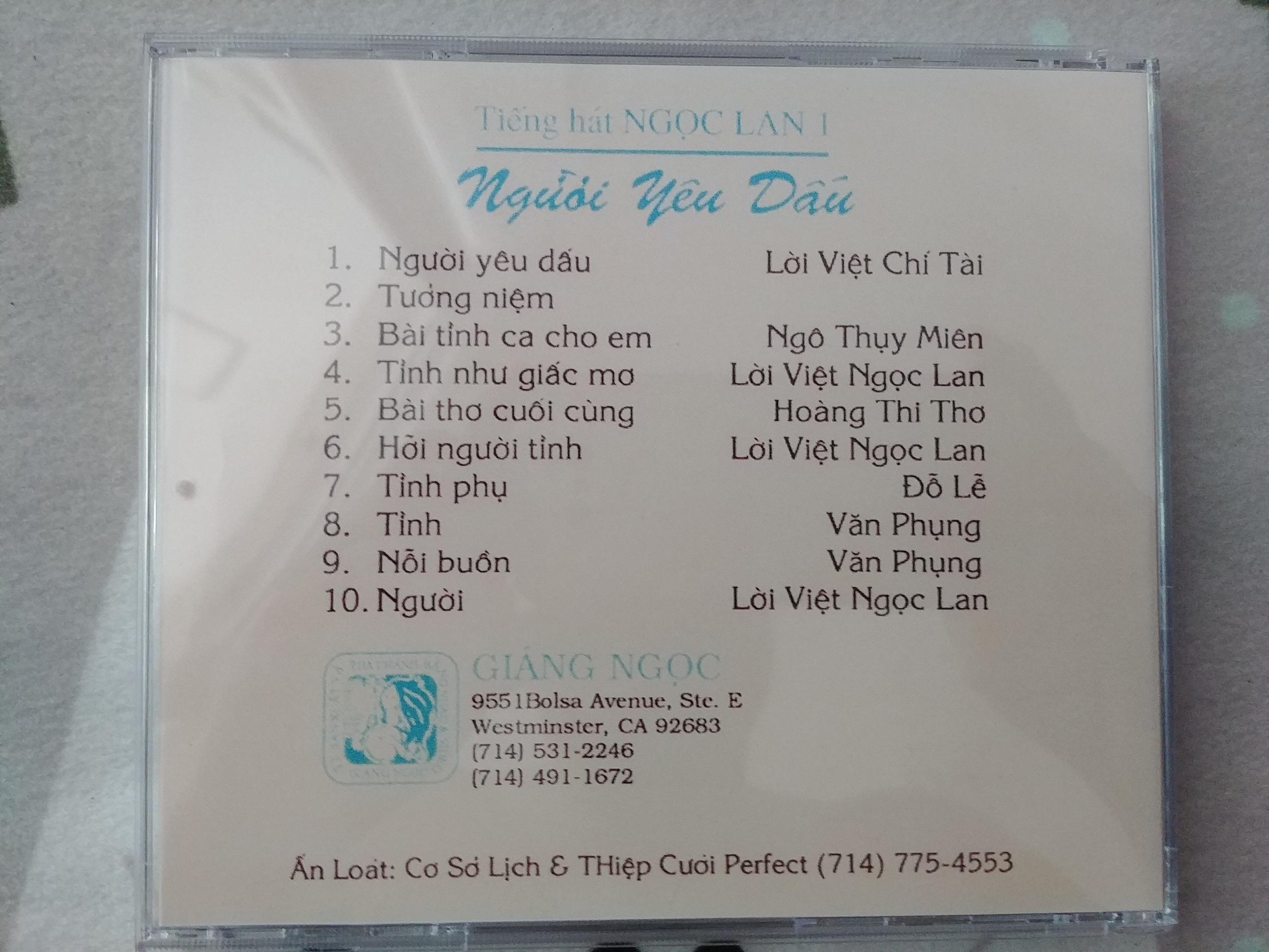 CD Tiếng Hát Ngọc Lan 1 - Giáng Ngọc CD