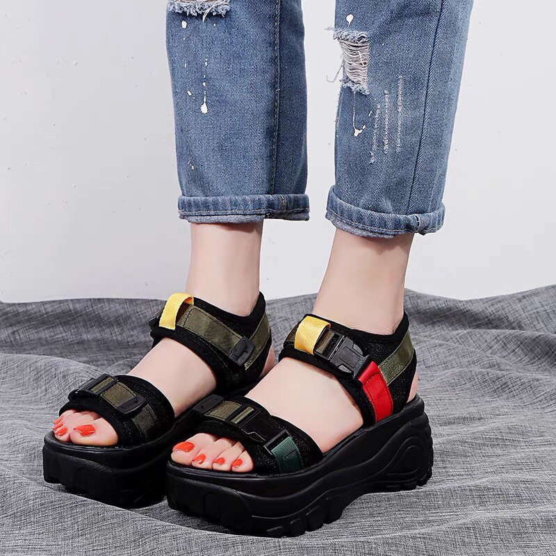 SANDAL NỮ, SANDAL HỌC SINH 2 QUAI ĐẾ CAO CÁ TÍNH