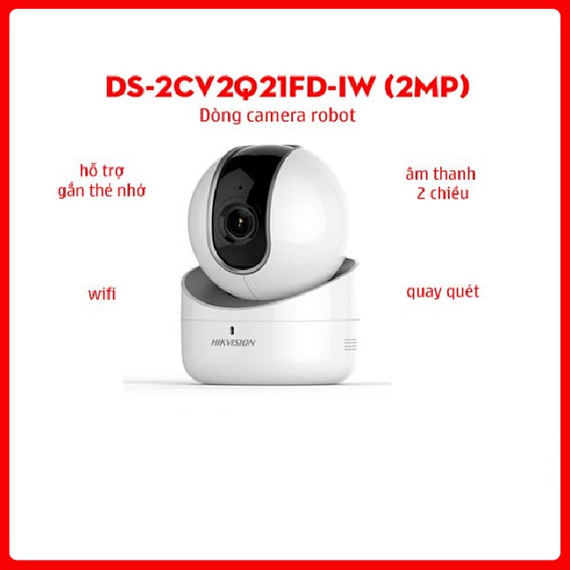 [ Tặng thẻ nhớ 32GB] Camera IP Hikvision DS-2CV2Q21FD-IW 2 MP  - Xoay 360