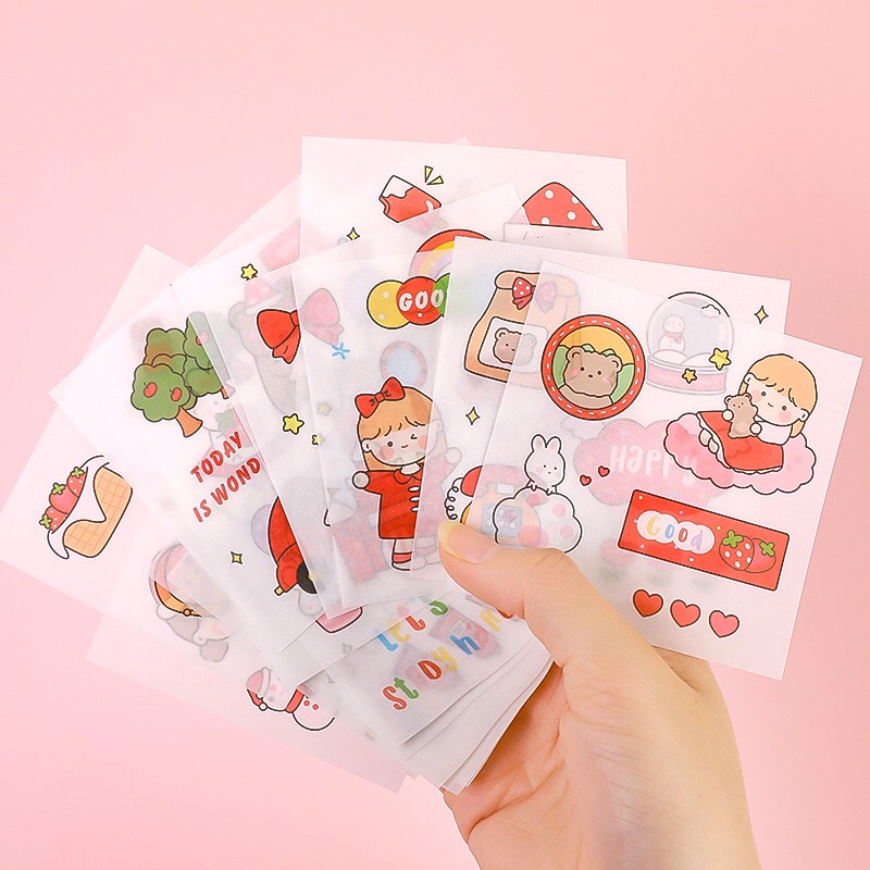 SET 2 TẤM STICKER dán trang trí xinh xắn