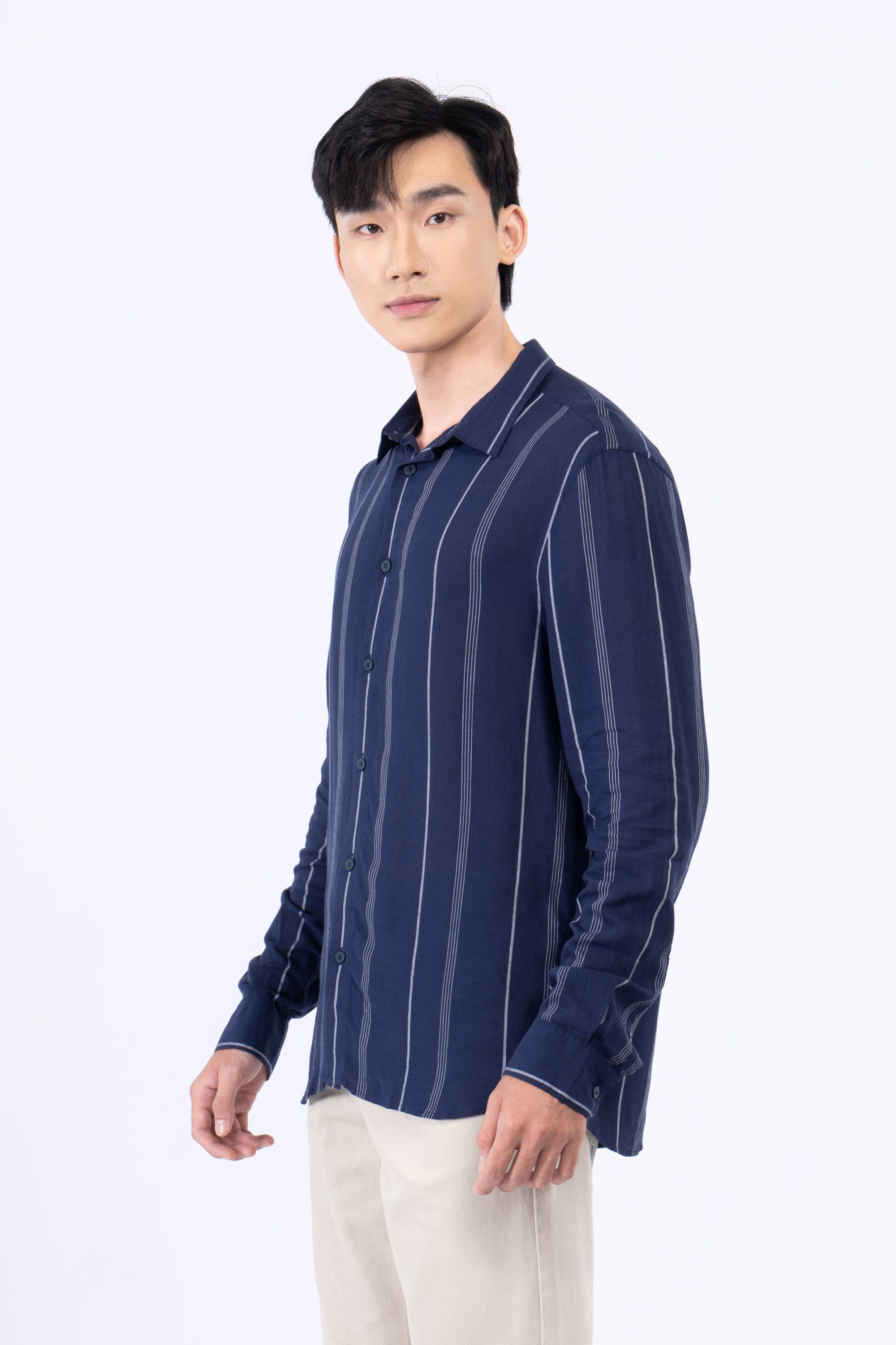 Áo Sơ Mi Nam Tay Dài Kẻ Sọc Form Regular - Routine 10S21SHL015