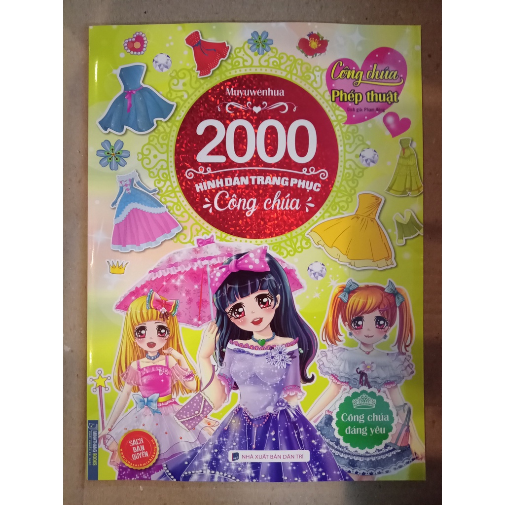 Sách 2000 hình dán trang phục công chúa Công chúa đáng yêu (sách bản quyền)