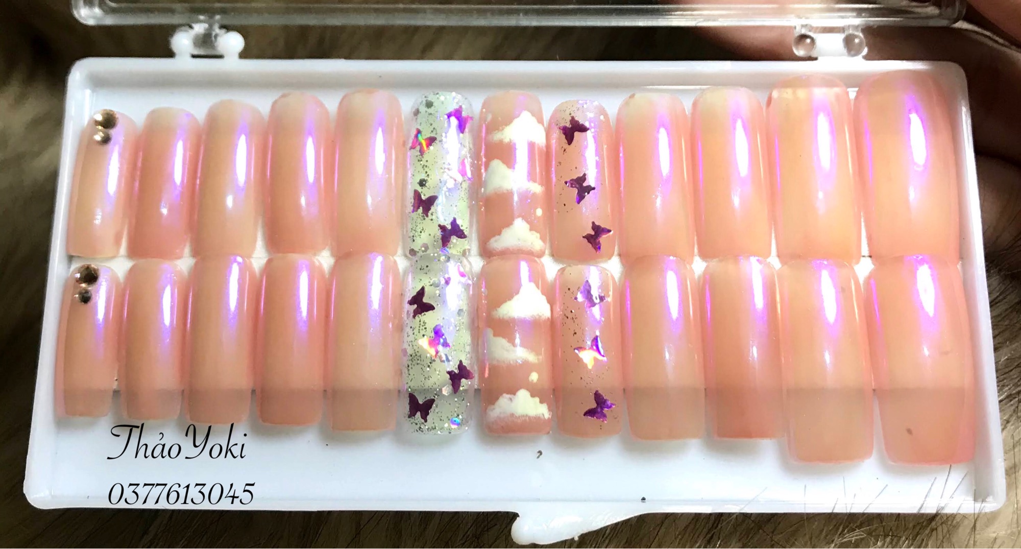 Móng tay giả Nail thiết kế Nailbox bộ 24 móng (hình thật)