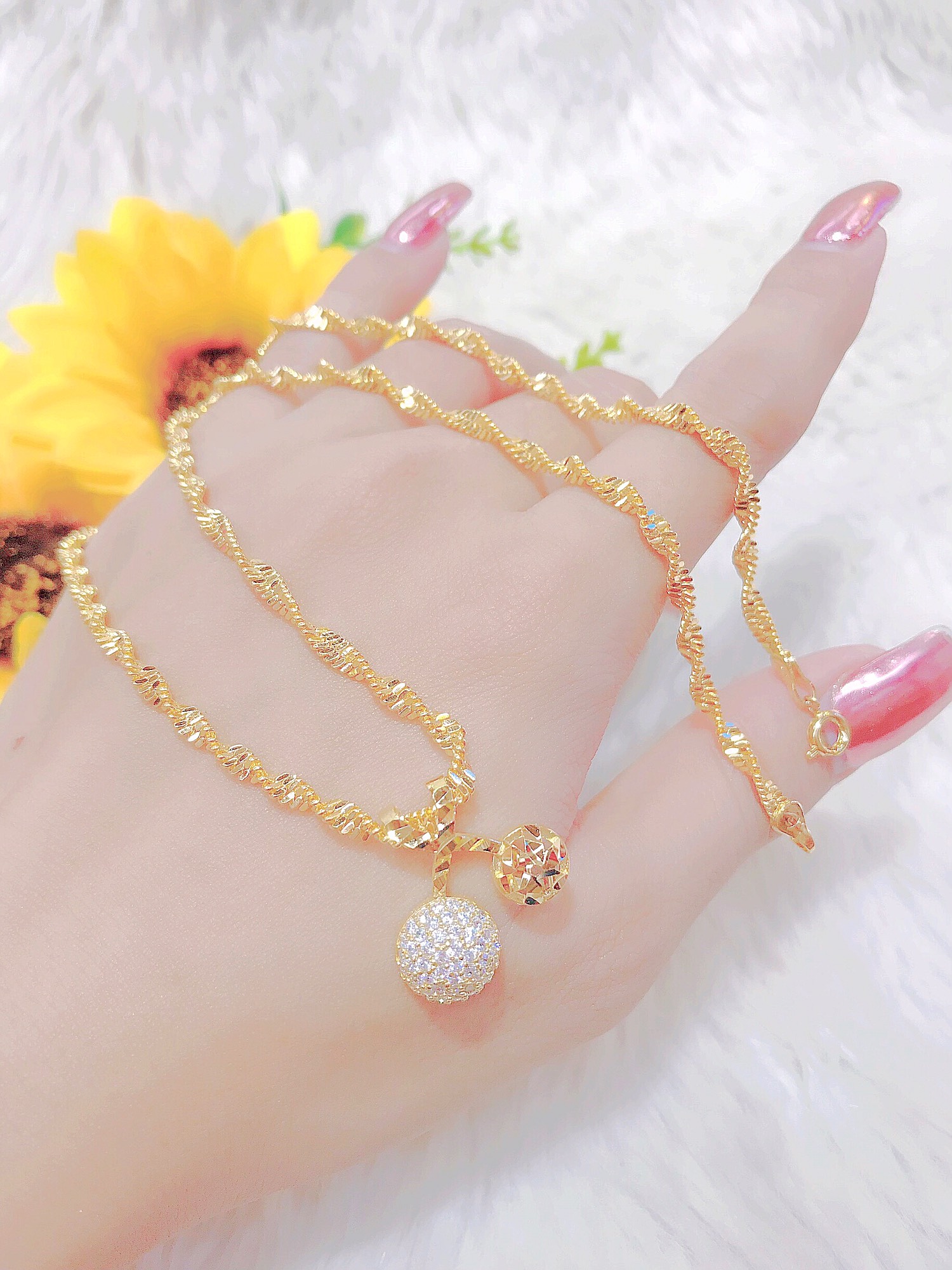 Dây chuyền nữ mặt xoàn mạ 18k cao cấp H505