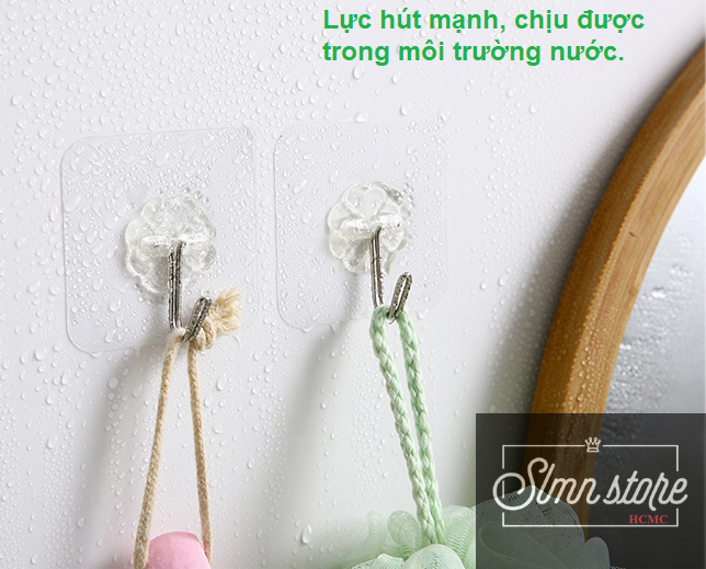 [HCM]Móc dán tường siêu dính 6x6cm. COMBO 50 móc
