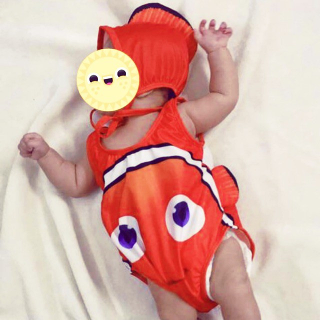 Bộ đồ bơi cá Nemo cực yêu cho bé có kèm nón (Chuẩn hàng Quảng Châu)