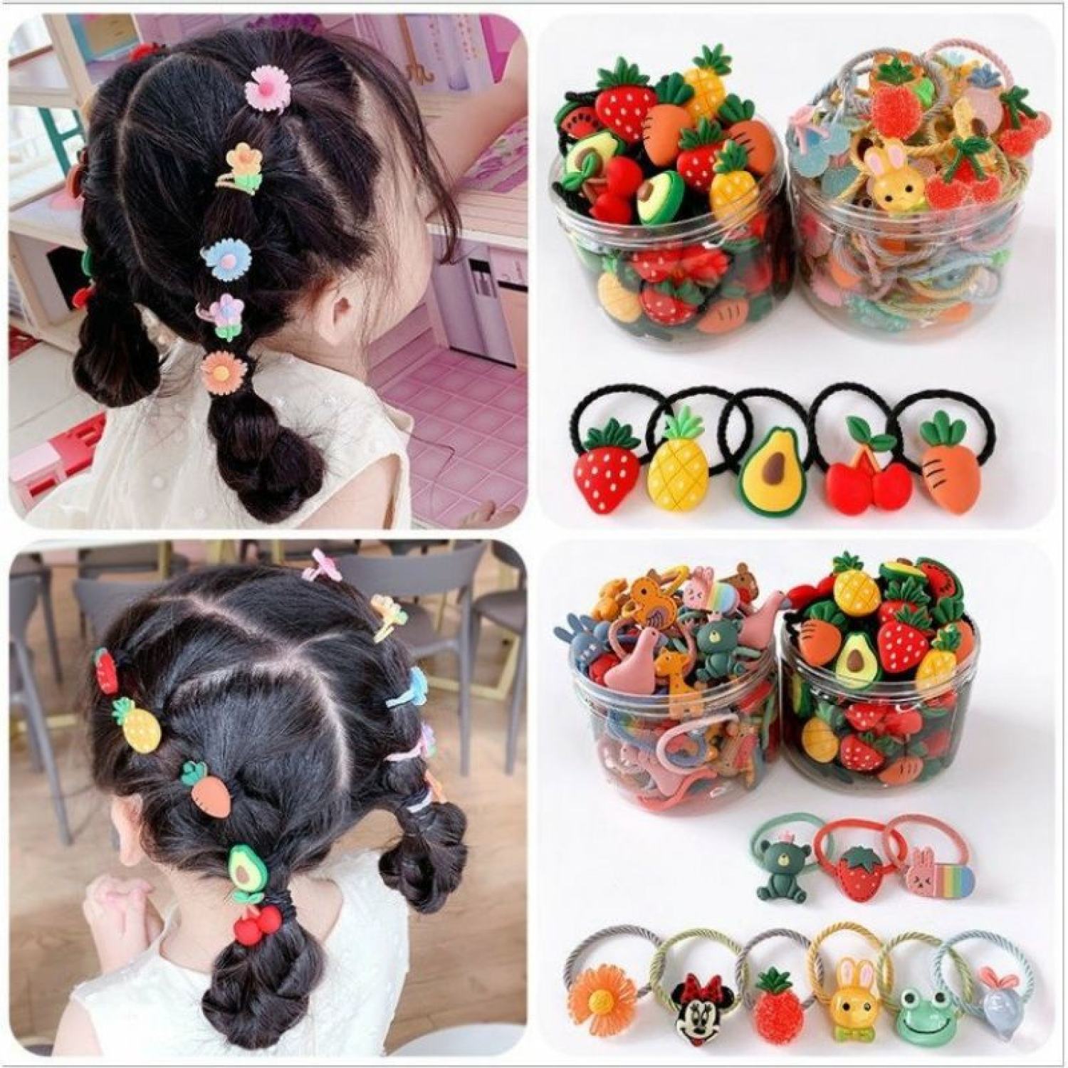 Hộp 30 dây cột tóc dễ thương phong cách hàn quốc cho bé