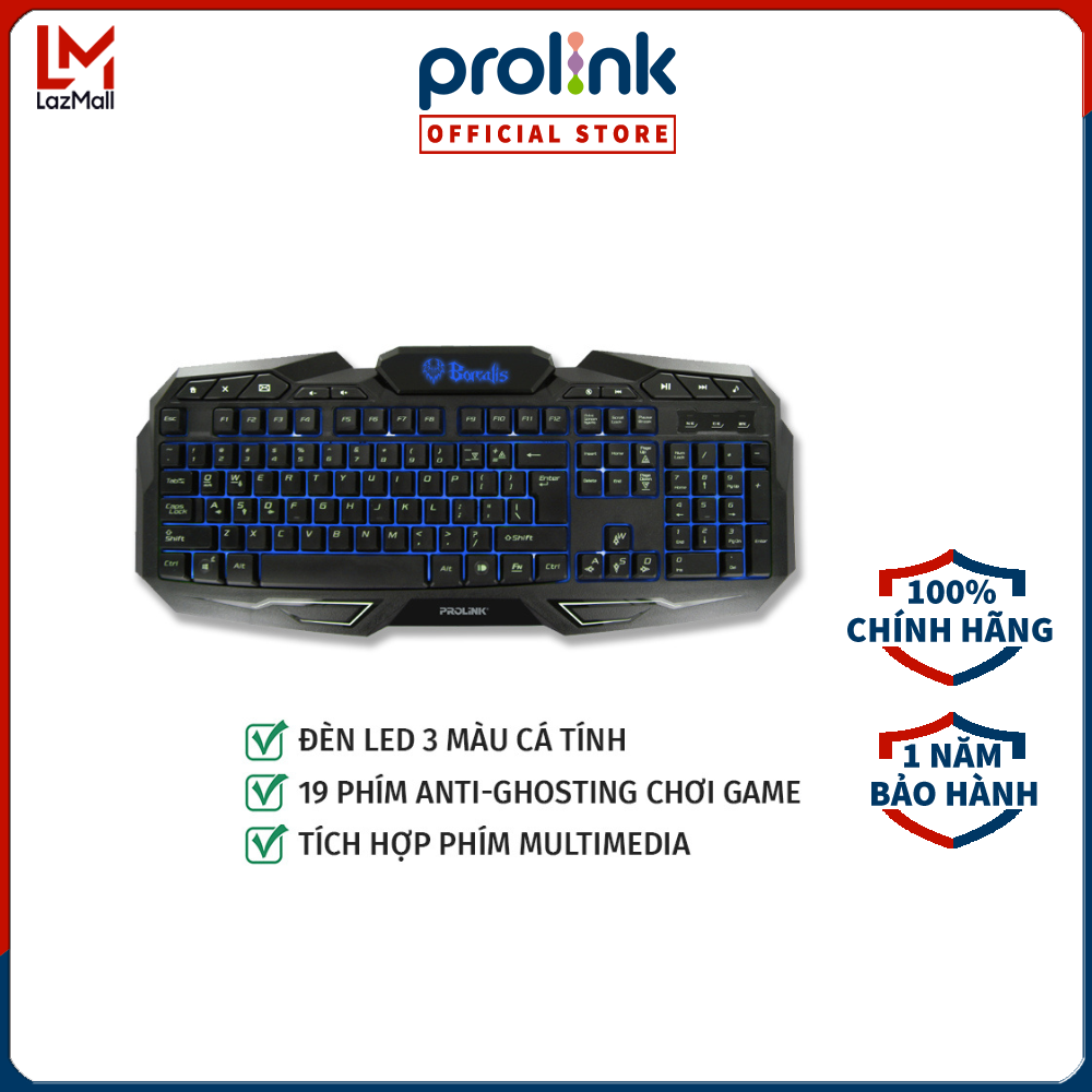 Bàn phím game 3 màu Prolink PKGM9302 - Hàng chính hãng