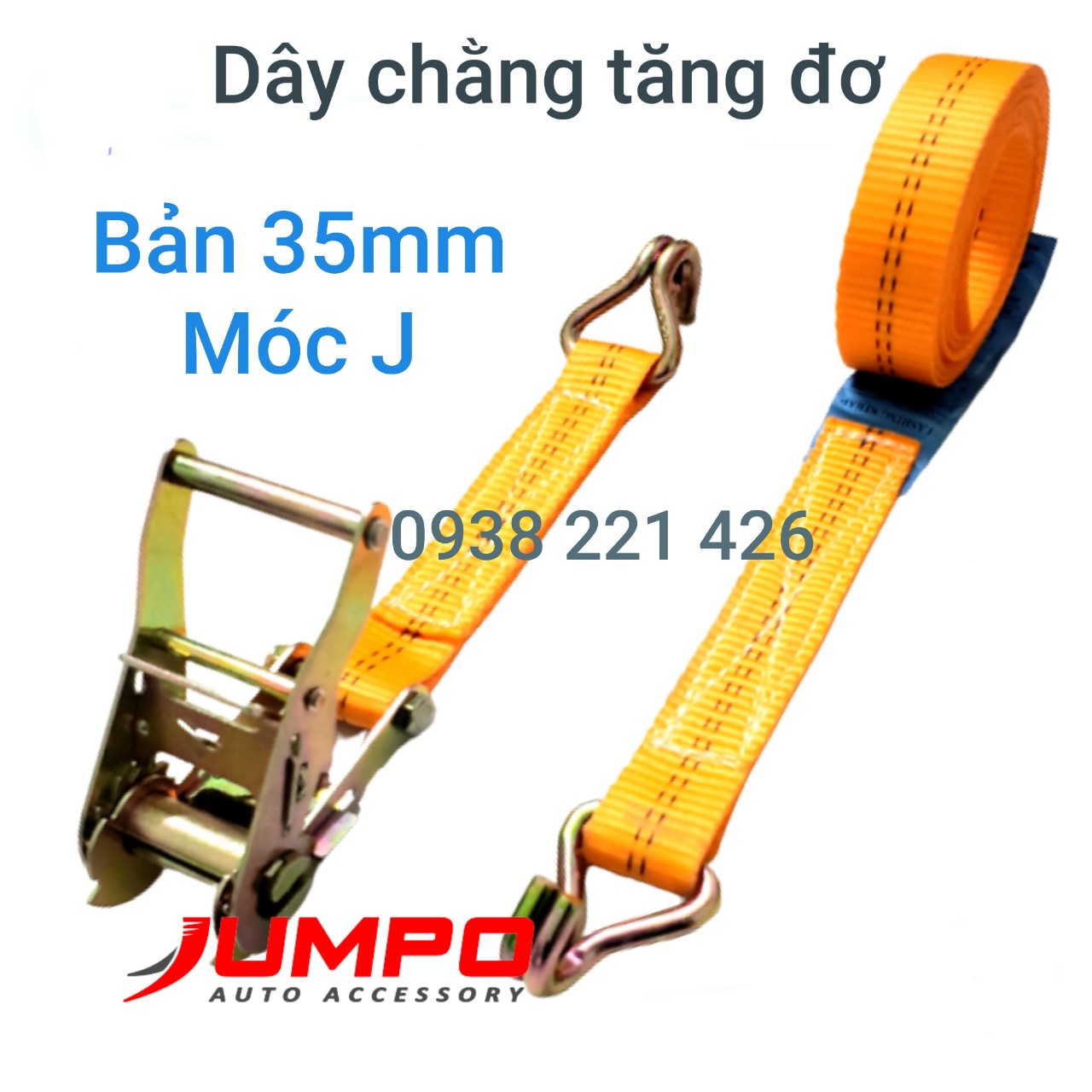 [HCM]Dây chằng hàng móc J 35mm 5 mét 2 tấn cam