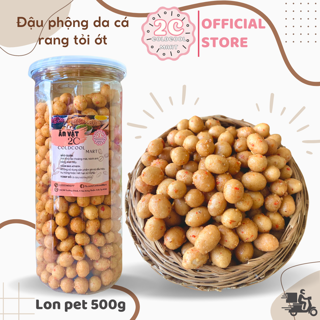 Đậu phộng da cá tỏi ớt 500g coldcool mart