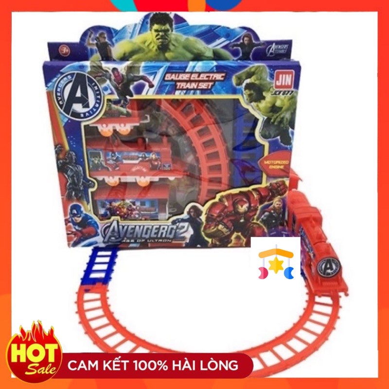 [HCM]Bộ Đồ Chơi Đoàn Tàu Avengers Chạy Pin Siêu Xịn Dành Cho Bé