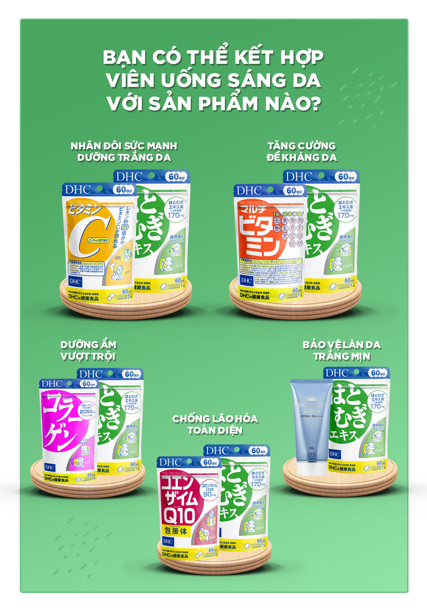 Viên uống sáng da DHC Adlay Extract 20 ngày