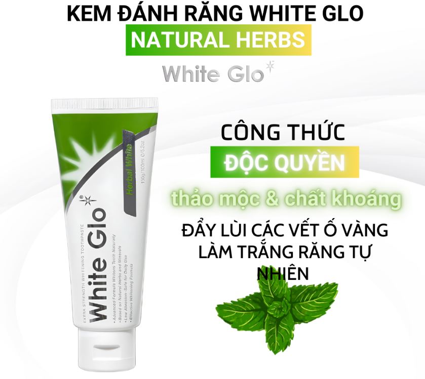 Kem Đánh Răng Thảo Mộc White Glo 150g Chính Hãng