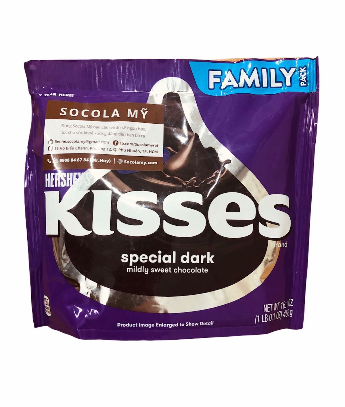 Socola Hershey’s Kisses Tím Hơi Đắng Lớn - Socola Mỹ