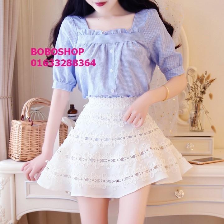 [HCM]Áo kiểu sọc caro nhí