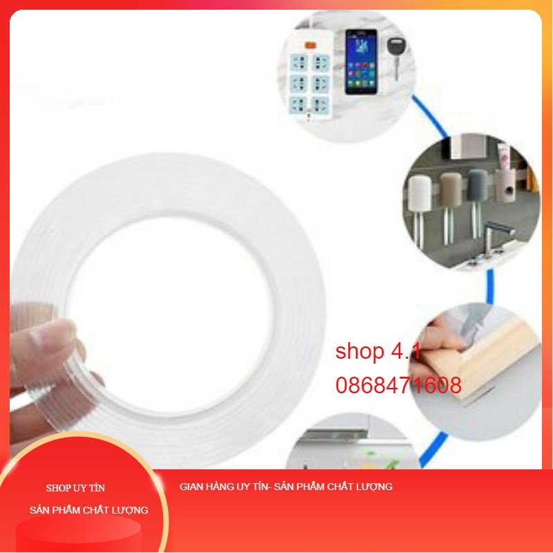 Cuộn Băng Keo 3M, Keo 3M 2 Mặt Siêu Dính Dài 2m