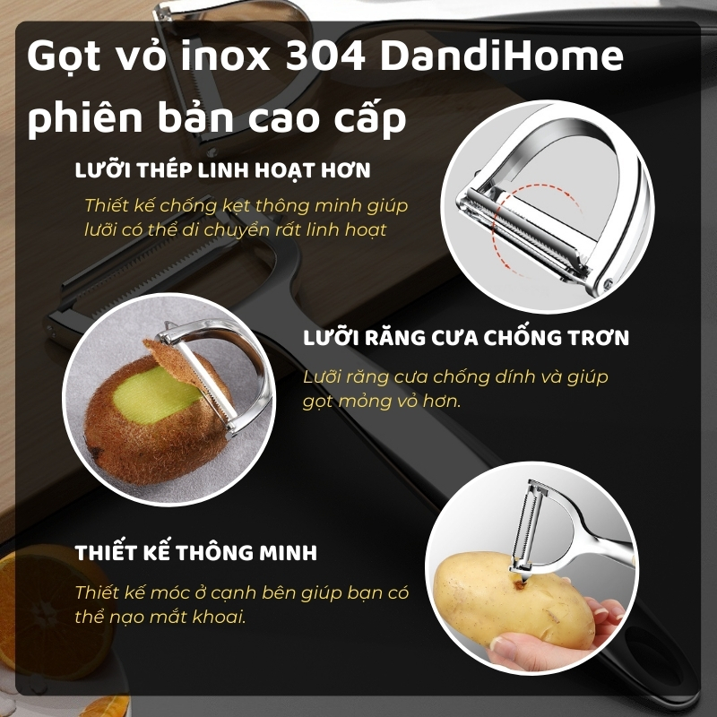 Dụng cụ gọt vỏ inox 304 DandiHome