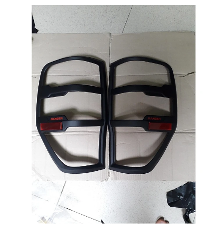 Bộ ốp viền đèn pha hậu, viền đèn trước sau ford ranger 2015 2016 -2017-2018 chất liệu nhựa đen