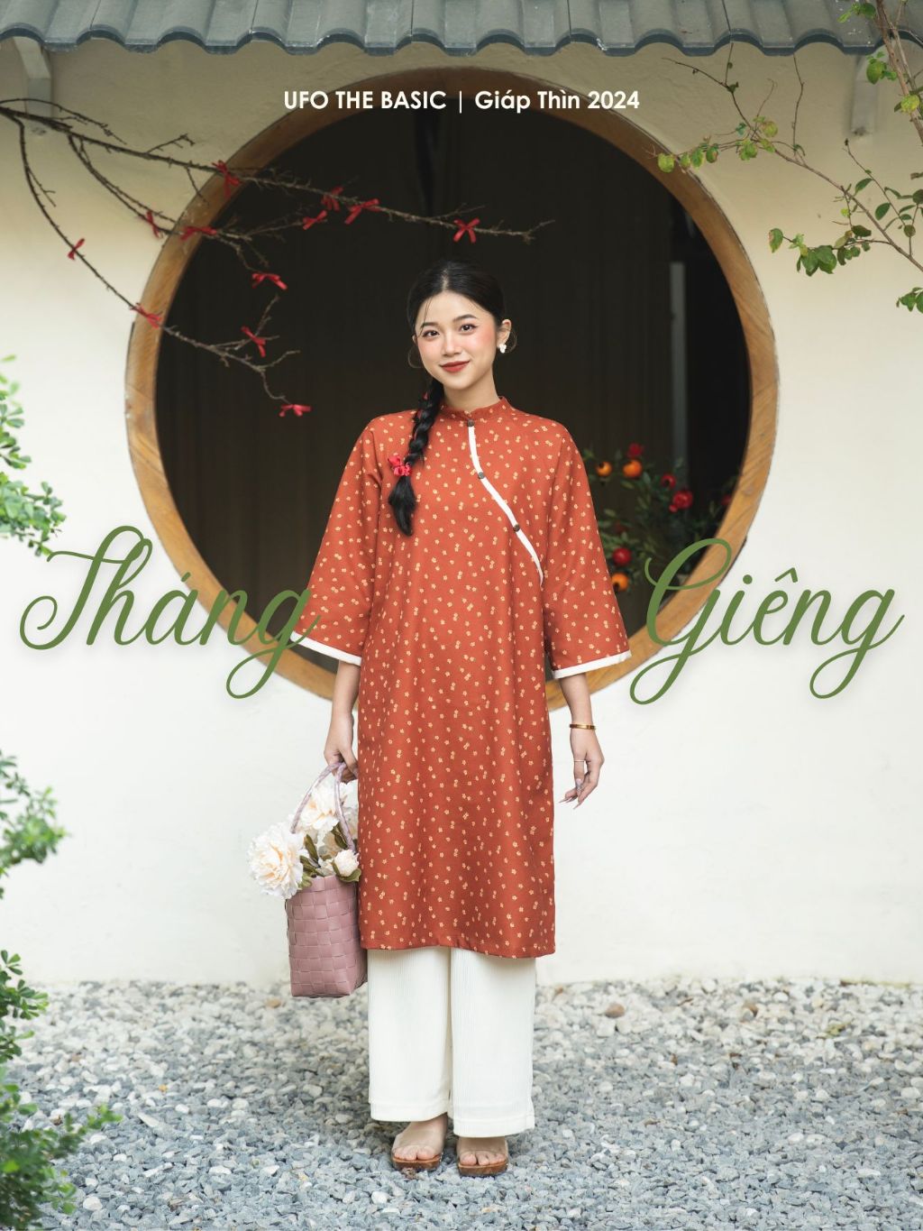 BST áo dài Tháng Giêng - form suông cách tân (kèm quần)